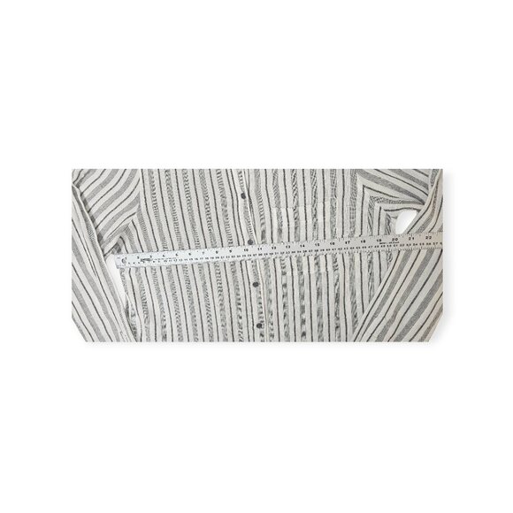 🛍️ Lucky Brand Stripe Button-Down Shirt - Women's Medium - Linen Blend - Picture 3 of 9